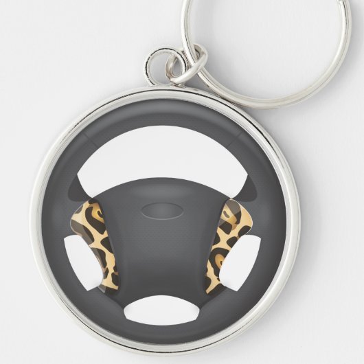 Jaguar Print Steering Wheel Sleutelhanger (Voorkant)