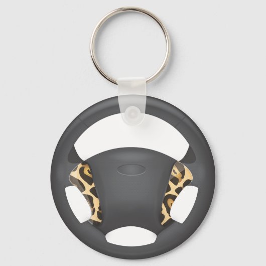 Jaguar Print Steering Wheel Sleutelhanger (Voorkant)