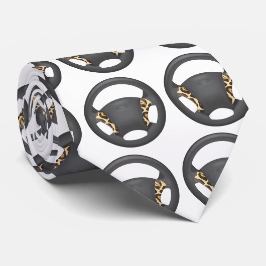 Jaguar Print Stropdas (Opgerold)