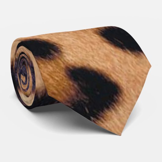 Jaguar Print Stropdas (Opgerold)