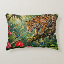 Jaguar Regenwoud Kolibries Vlinders Bloemen