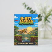 Jaguar, Retro 8-Bit Pixelkunst Briefkaart (Staand voorkant)