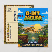 Jaguar, Retro 8-Bit Pixelkunst Briefkaart (Voorkant / Achterkant)