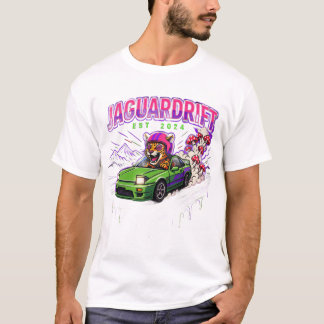 jaguar rijdende auto t-shirt