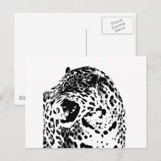 Jaguar Roaring Briefkaart (Voorkant / Achterkant)