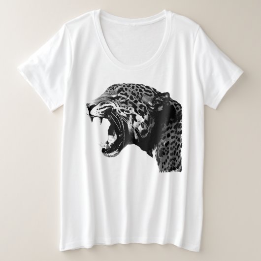 Jaguar Roaring Grote Maat T-shirt (Design voorkant)