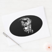 Jaguar Roaring Ovale Sticker (Envelop)