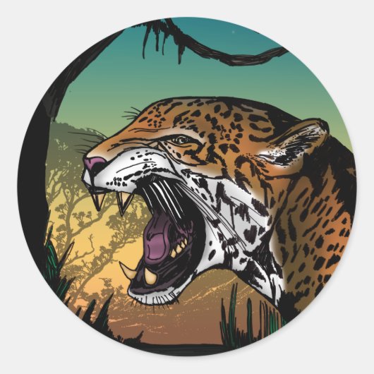 Jaguar Ronde Sticker (Voorkant)