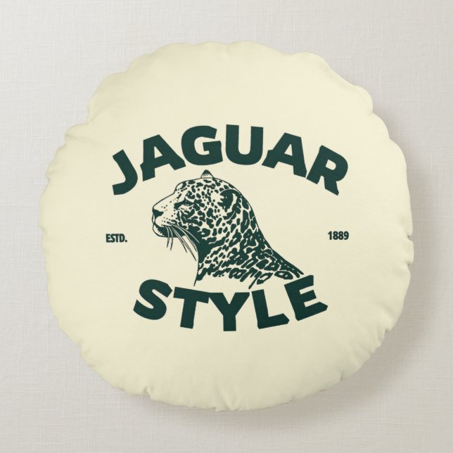 Jaguar Round Pillow Rond Kussen (Voorkant)