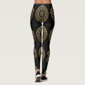 Jaguar Shadow Glyph Patroon Kunst Leggings (Achterkant)