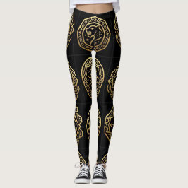 Jaguar Shadow Glyph Patroon Kunst Leggings