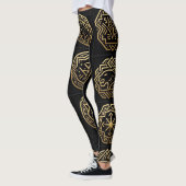 Jaguar Shadow Glyph Patroon Kunst Leggings (Links)
