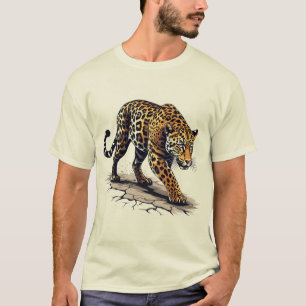 Jaguar sluipt grote katachtige in dramatische spat t-shirt
