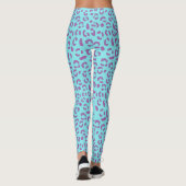Jaguar Spots Animal Print Paars en Light Blue Leggings (Achterkant)