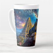 Jaguar Stargazer ontwerp van Rich AMeN Gill Latte Mok (Linkerhoek)