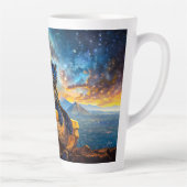 Jaguar Stargazer ontwerp van Rich AMeN Gill Latte Mok (Rechts)