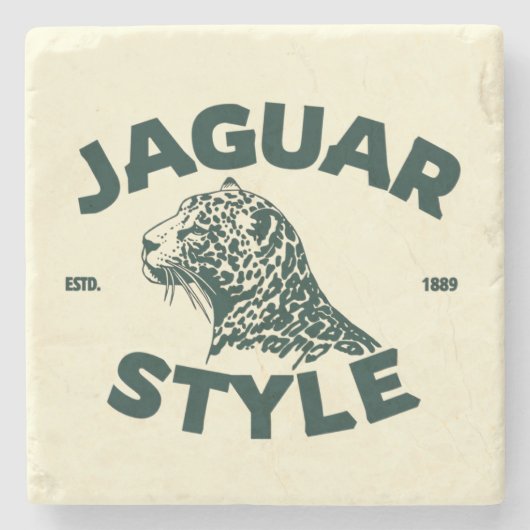 Jaguar Stone Coaster Stenen Onderzetter (Voorkant)