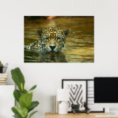 Jaguar Swimming Photo Poster (Thuiskantoor)