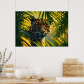 Jaguar Tropical Amazon Wild Oerwoud Big Cat Poster (Keuken)