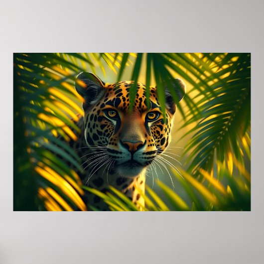 Jaguar Tropical Amazon Wild Oerwoud Big Cat Poster (Voorkant)