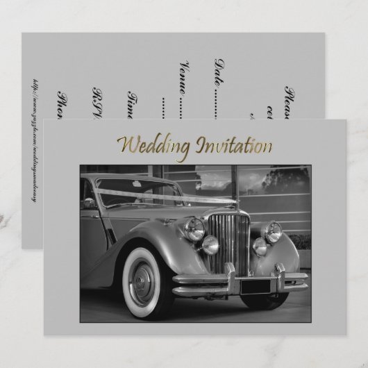 JAGUAR TROUW AUTO Trouw Uitnodiging (Voorkant / Achterkant)