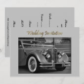 JAGUAR TROUWauto Trouwuitnodiging Kaart (Voorkant / Achterkant)