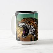 Jaguar Tweekleurige Koffiemok (Voorkant links)