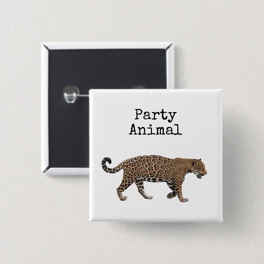 Jaguar Vierkante Button 5,1 Cm (Voorkant /achterkant)