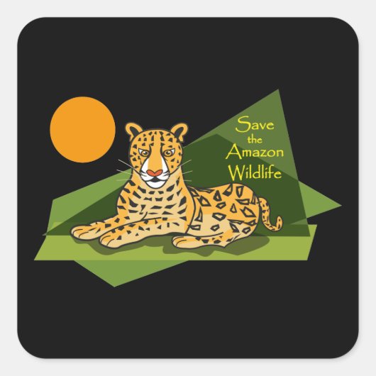 Jaguar Vierkante Sticker (Voorkant)