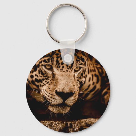 jaguar water dat ogen stalkt sleutelhanger (Voorkant)