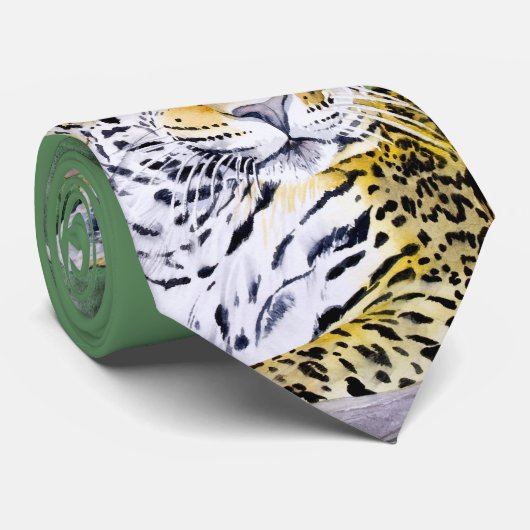 Jaguar Waterverf Art Stropdas (Opgerold)