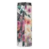 Jaguar Waterverf Bloemen Kunstwerk Platte Kaart Thermosbeker (Achterkant)