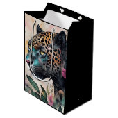 Jaguar Waterverf Bloemenkunst Medium Cadeauzakje (Voorkant Gekanteld)
