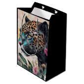 Jaguar Waterverf Bloemenkunst Medium Cadeauzakje (Achterkant Gekanteld)