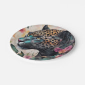 Jaguar Waterverf Bloemenkunst Papieren Bordje (Gekanteld)
