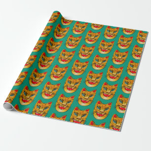 Jaguar Waterverf Pattern Wrapping Paper lachen Cadeaupapier