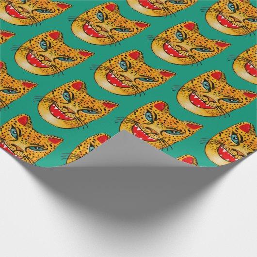 Jaguar Waterverf Pattern Wrapping Paper lachen Cadeaupapier (Hoek)