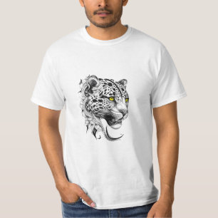 Jaguar Wild Animal Natuur Illustratie Art Tattoo T-shirt