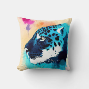 Jaguar Wilde Natuur Dierlijke Kleur Kunst Schilder Kussen