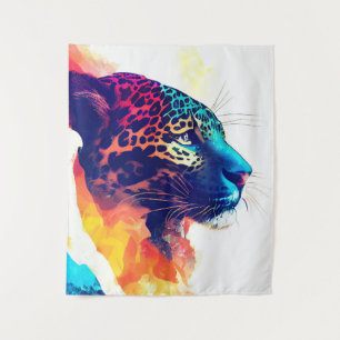 Jaguar Wilde Natuur Dierlijke Kleur Kunst Schilder Wandkleed