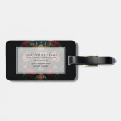 Jaguar with Crown in Flowers Painting              Bagagelabel (Achterkant horizontaal)