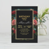 Jaguar with Crown in Flowers Painting              Kaart (Staand voorkant)