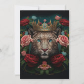 Jaguar with Crown in Flowers Painting              Kaart (Achterkant)