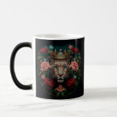 Jaguar with Crown in Flowers Painting              Magische Mok (Links)