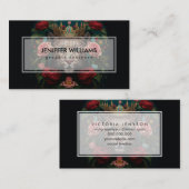 Jaguar with Crown in Flowers Painting              Visitekaartje (Voorkant / Achterkant)