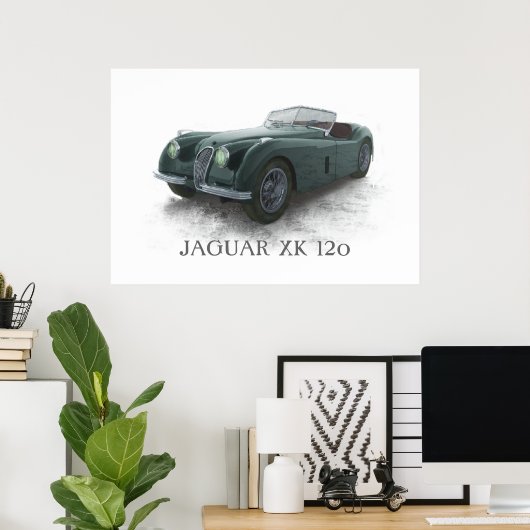 Jaguar Xk120 Poster (Thuiskantoor)