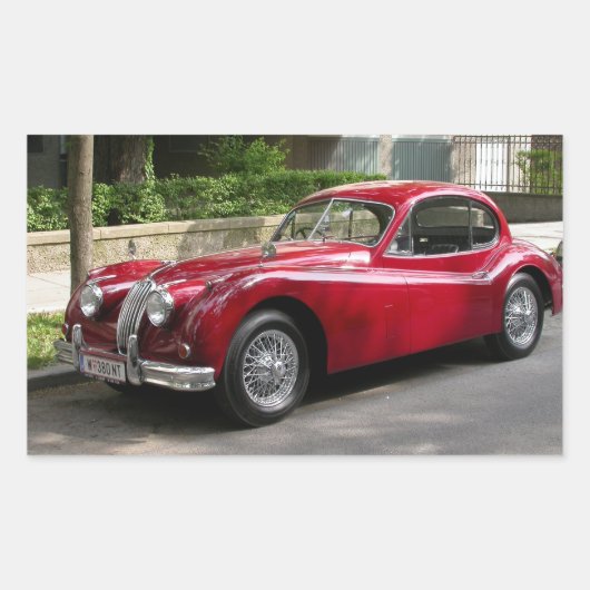Jaguar XK 120 FHC Rechthoekige Sticker (Voorkant)
