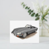 Jaguar XKE Gray Car Briefkaart (Staand voorkant)