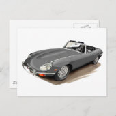 Jaguar XKE Gray Car Briefkaart (Voorkant / Achterkant)
