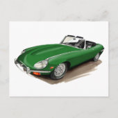 Jaguar XKE Green Car Briefkaart (Voorkant)